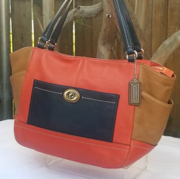 Stunning Coach leather tri-color tote handbag - Picture 7 of 14